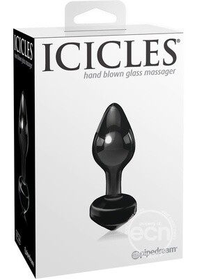 ICICLES NO 44 BLACK GLASS ANAL PLUG