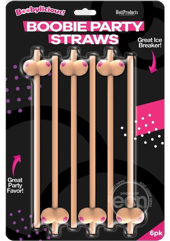 BOOBYLICIOUS BOOBIE PARTY STRAWS 6PK