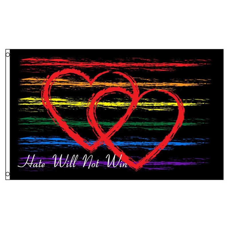 HATE WILL NOT WIN FLAG  3' X 5' POLYESTER