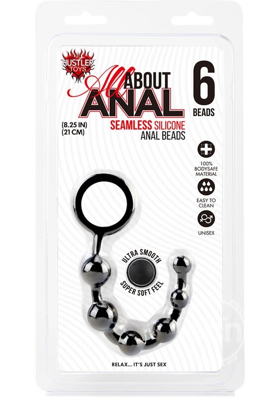 HUSTLER ANAL BEADS 6 BALL BLK SILICONE