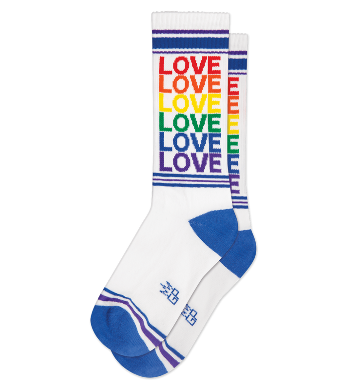 GUMBALL POODLE LOVE RAINBOW RIBBED GYM SOCKS (DISC.)