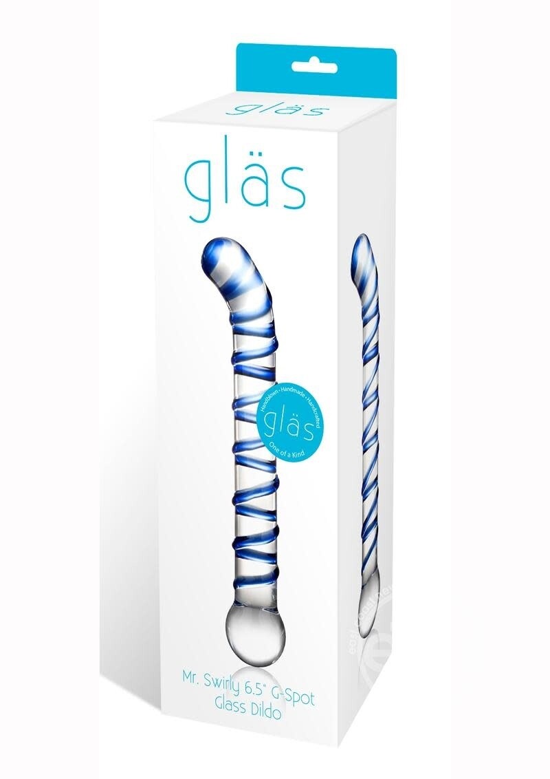 GLAS MR SWIRLY G SPOT GLASS DILDO  6.5"
