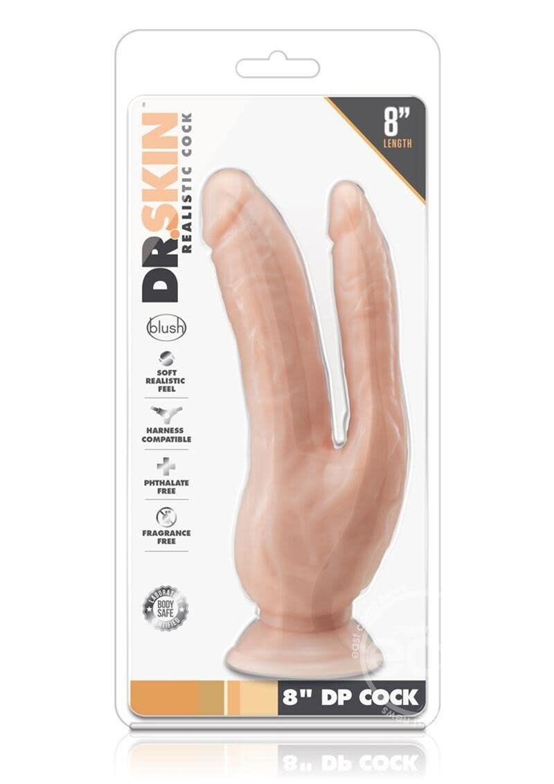 DR SKIN 8 DR SKIN 8" DP COCK DUAL PENETRAITING DILDO