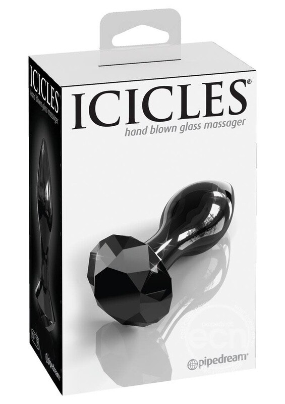 ICICLES No 78 GLASS ANAL PLUG BLACK ICICLES No 78 GLASS ANAL PLUG BLACK