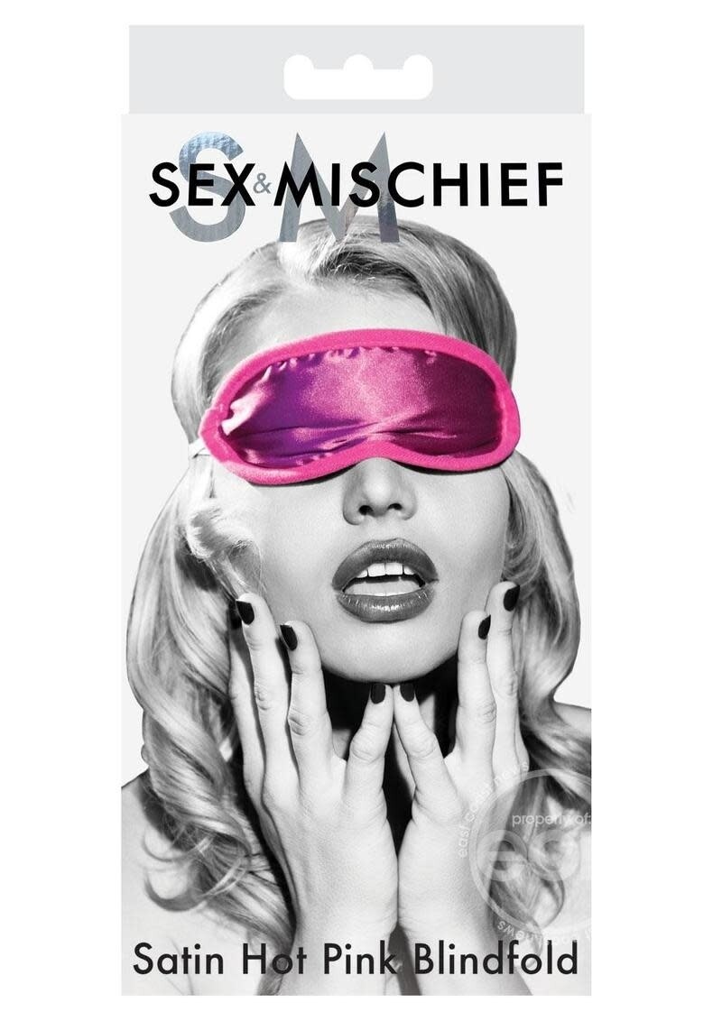 SEX & MISCHIEF SATIN BLINDFOLD HOT PINK