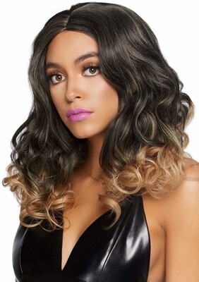 18" CURLY OMBRE LONG BOB WIG BLONDE