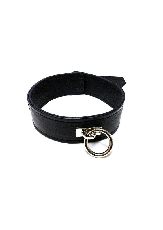 ROUGE PLAIN LEATHER ADJUSTABLE 1 RING COLLAR