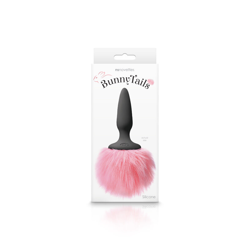 BUNNY TAILS MINI SILICONE BUTT PLUG PINK FUR WITH BLACK PLUG BUNNY TAILS MINI SILICONE BUTT PLUG PINK FUR WITH BLACK PLUG