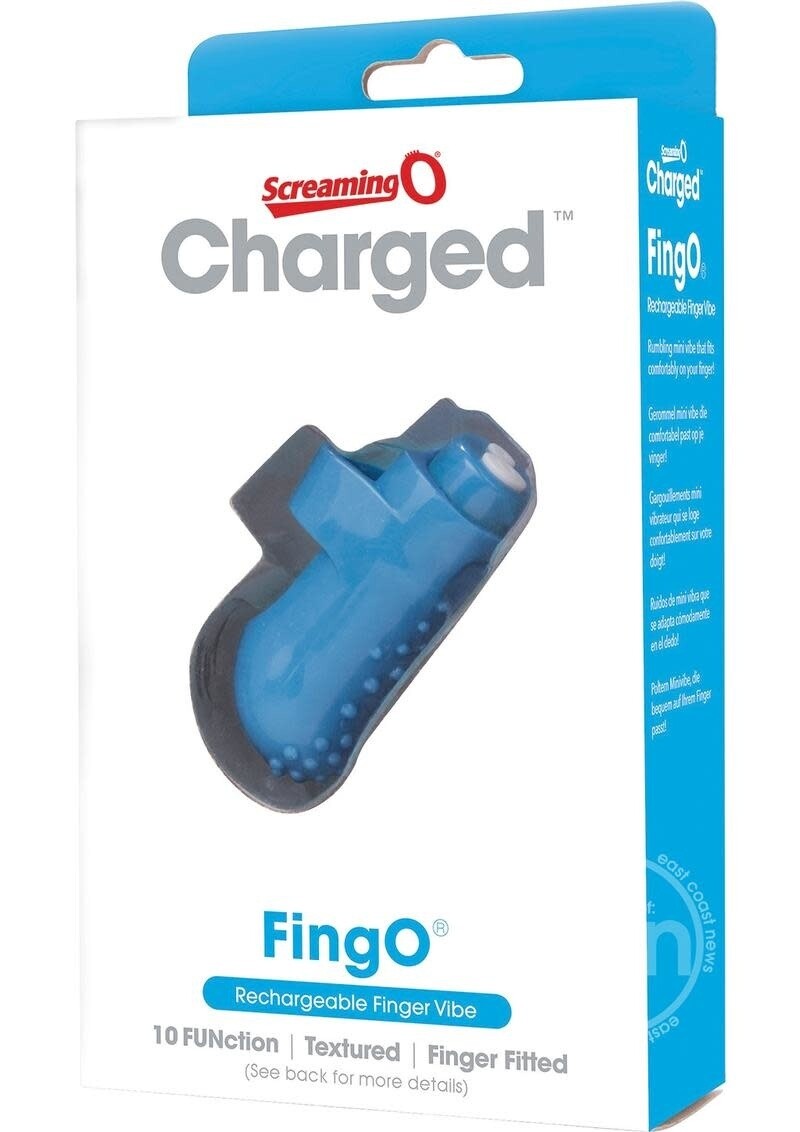 CHARGED FING O RECHARGEABLE FINGER MINI VIBRATOR BLUE
