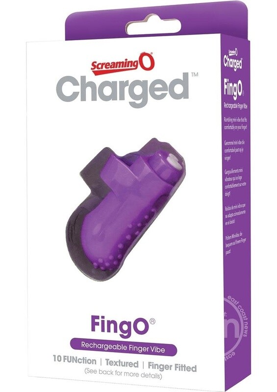 CHARGED FING O RECHARGEABLE FINGER MINI VIBRATOR PURPLE