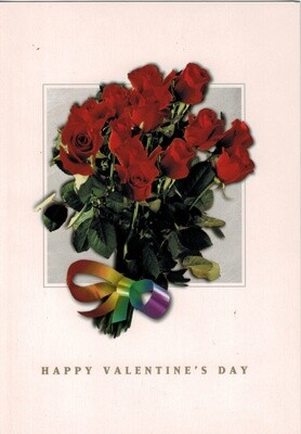 VALENTINE CARD-ROSE BOUQUET, HAPPY V'S DAY FROM