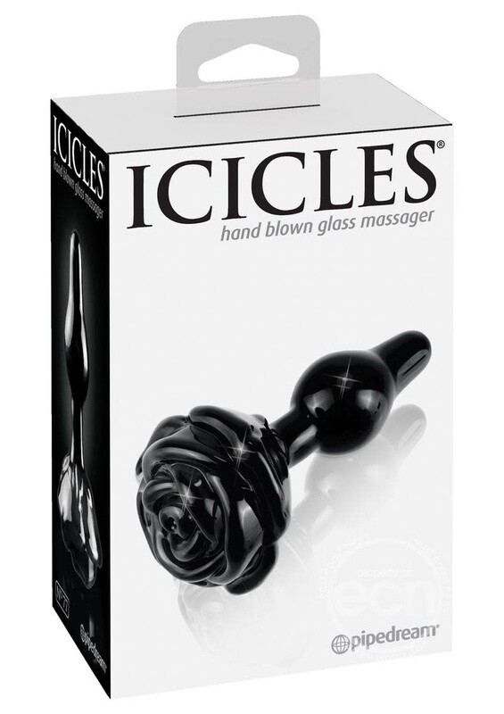 ICICLES No 77 FLOWER SHAPED GLASS ANAL PLUG ICICLES No 77 FLOWER SHAPED GLASS ANAL PLUG