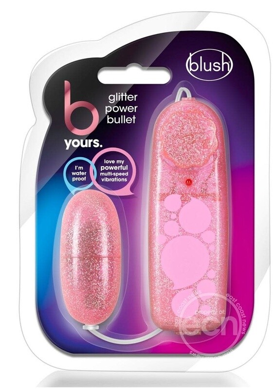 B YOURS GLITTER POWER BULLET VIBRATOR PINK