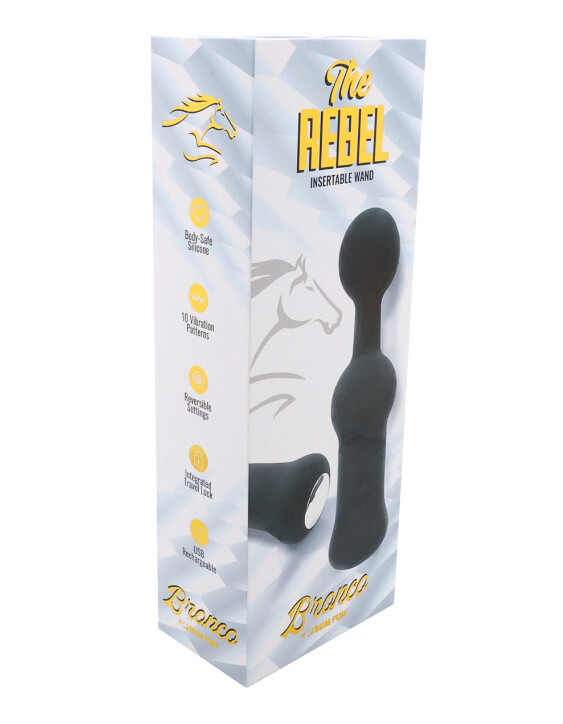 THE REBEL RECHARGABLE VIBRATING INSERTABLE WAND