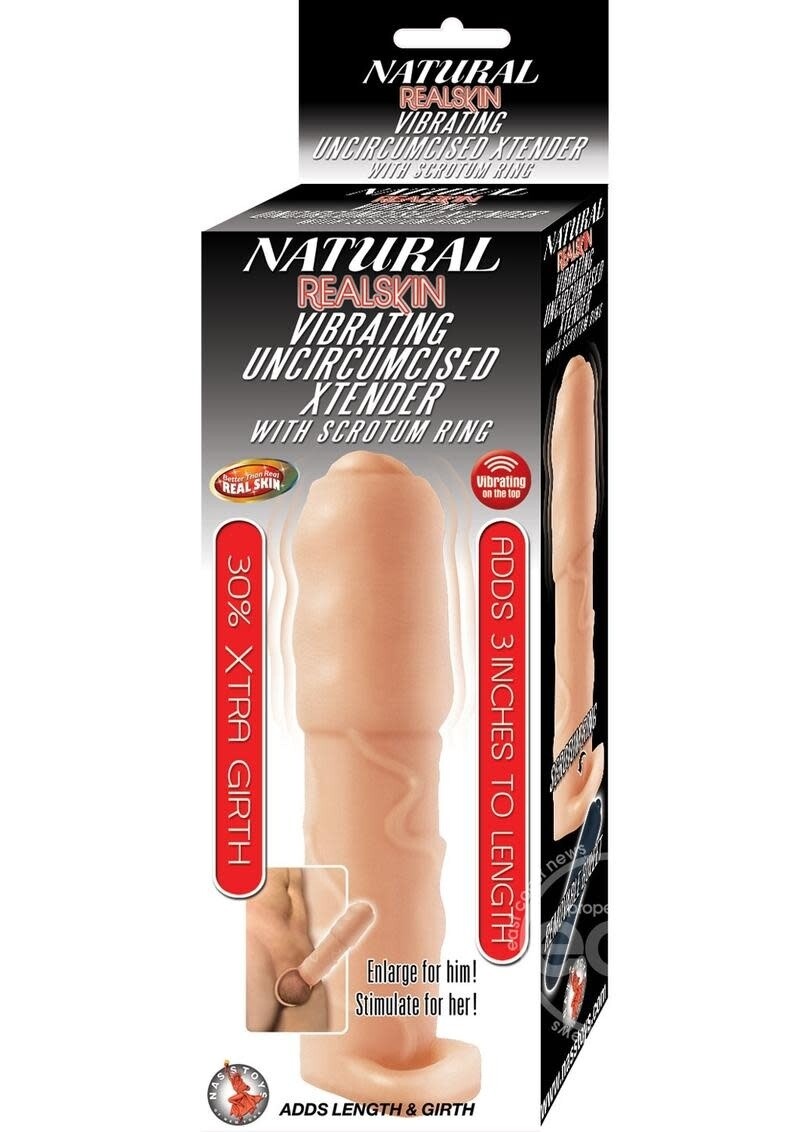 NATURAL REALSKIN VIBRATING UNCIRCUMCISED XTENDER IVORY