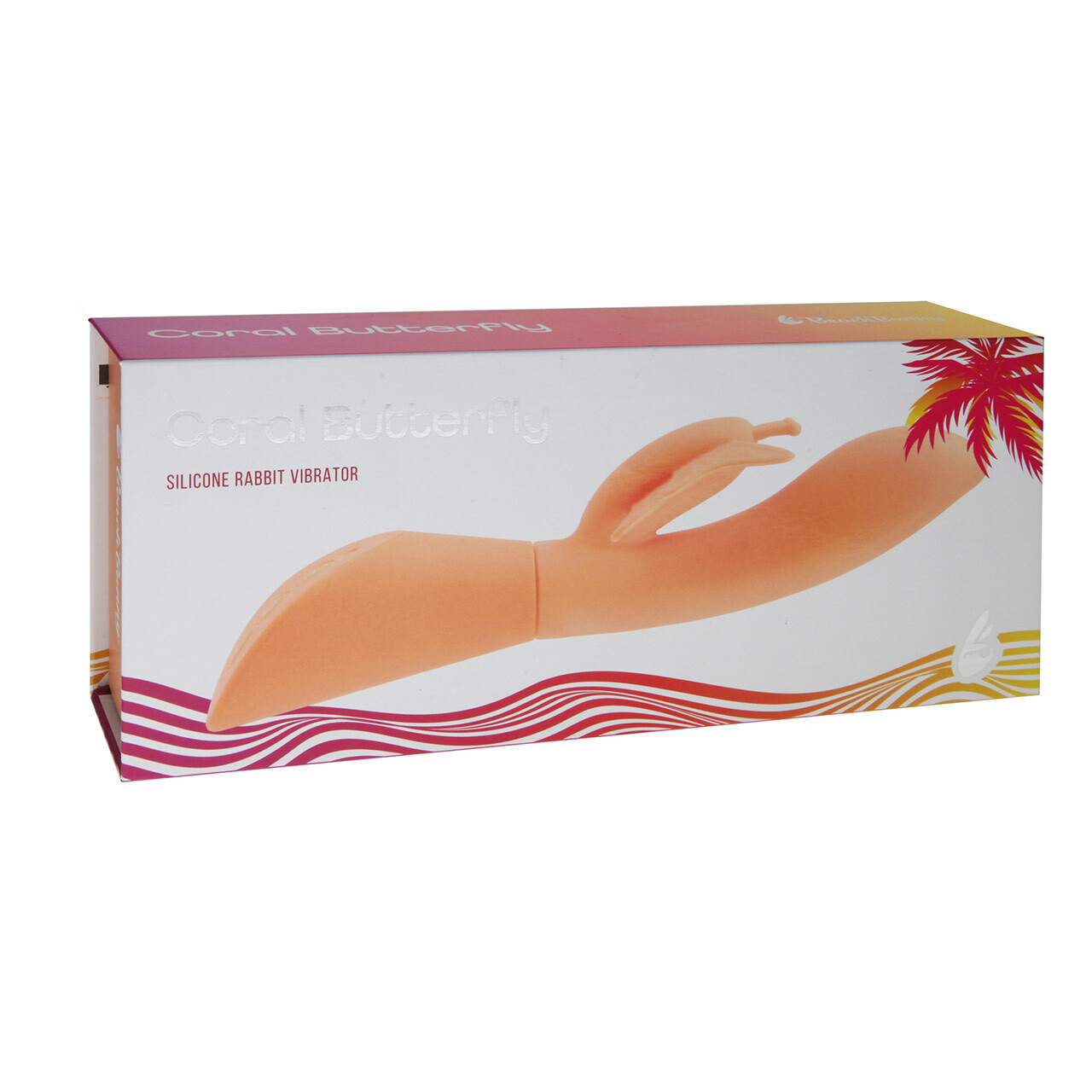 CORAL BUTTERFLY SILICONE RABBIT VIBRATOR