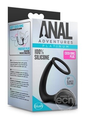 ANAL ADVENTURES PLATINUM SILICONE COCK RING AND BUTT PLUG
