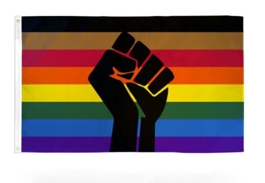 PHILLY RAINBOW (FIST) POLYESTER FLAG 3' X 5'