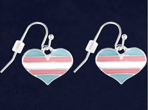 TRANS PRIDE HEART EARRINGS PAIR