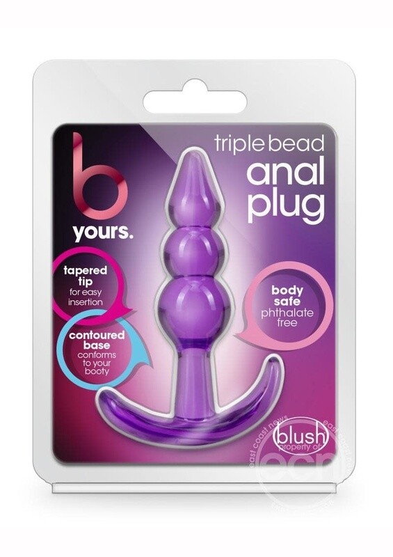 B YOURS TRIPLE BEAD ANAL PLUG PURPLE