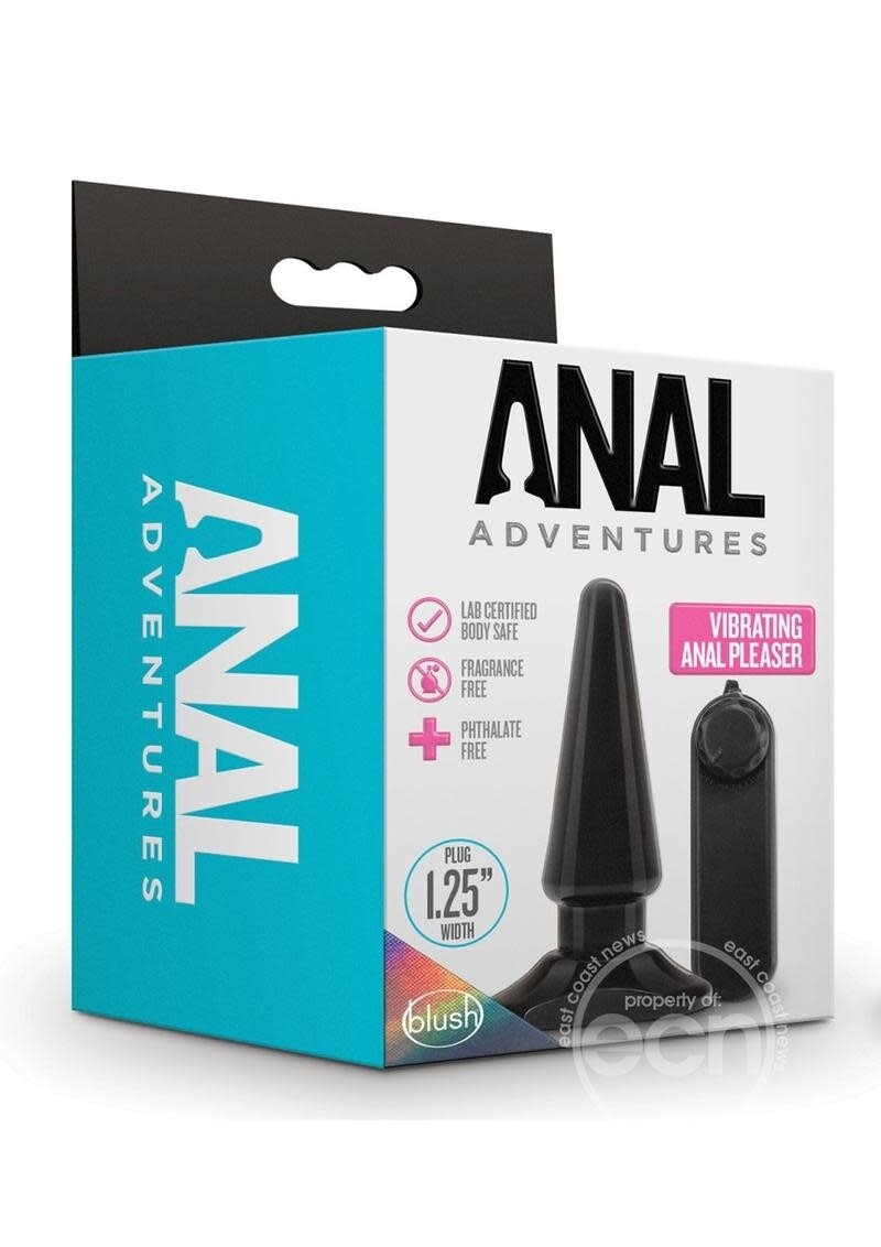 Anal Adventures Basic Vibrating Anal Pleaser With Remote Control - Black