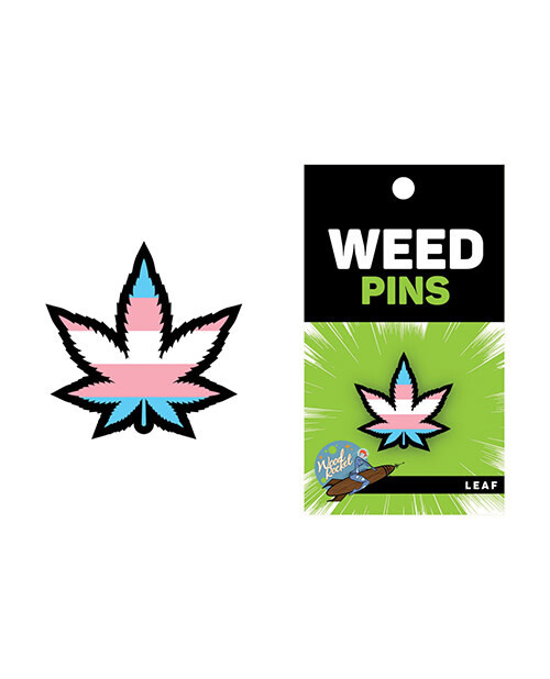 WEED TRANS PRIDE LEAF ENAMEL PIN