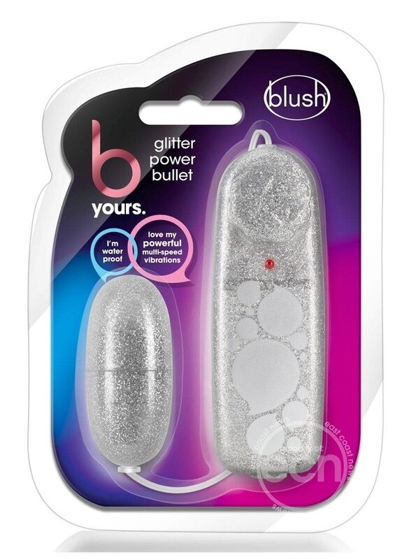 B YOURS GLITTER POWER BULLET VIBRATOR SILVER