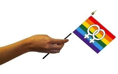 LESBIAN (DOUBLE VENUS) RAINBOW PARADE FLAG 4"x6"