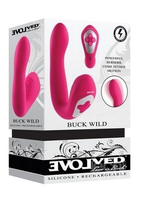 BUCK WILD RECHARGEABLE SILICONE DUAL STIMULATOR PINK