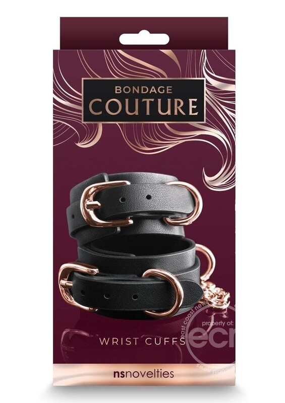 BONDAGE COUTURE WRIST CUFFS BLACK
