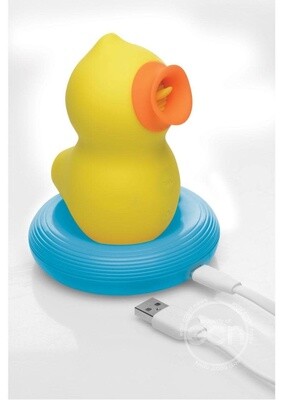 INMI SUCKY DUCKY DELUXE RECHARGEABLE SILICONE STIMULATOR YELLOW