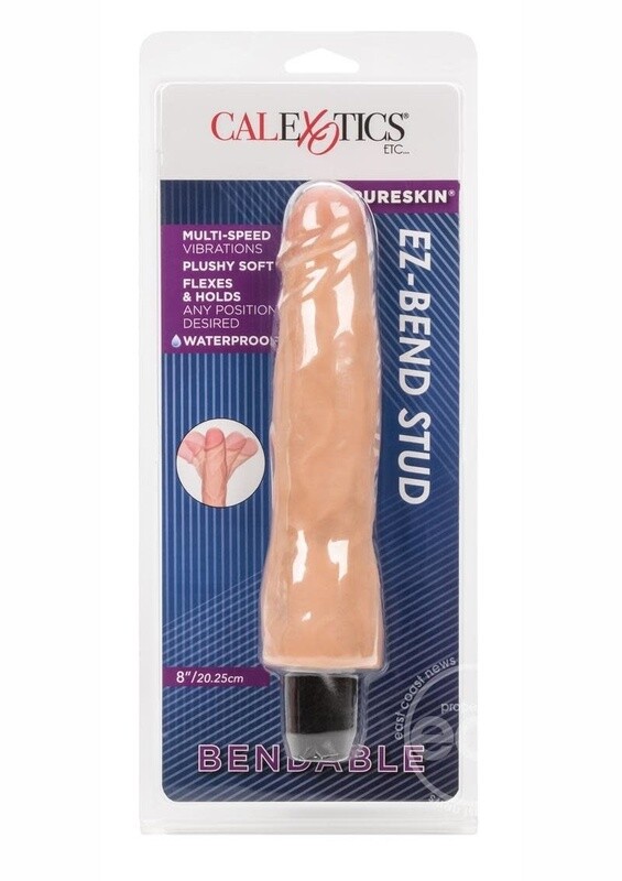FUTUROTIC EASY BEND STUD FLEXIBLE DONG VIBRATING WATERPROOF 7.5 INCH FLESH