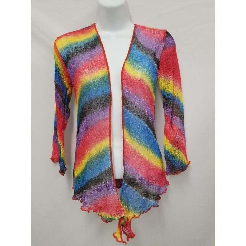 RAINBOW NET SHRUG TOP