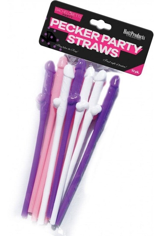BACHERLORETTE PARTY PECKER SIPPING STRAWS 10pk