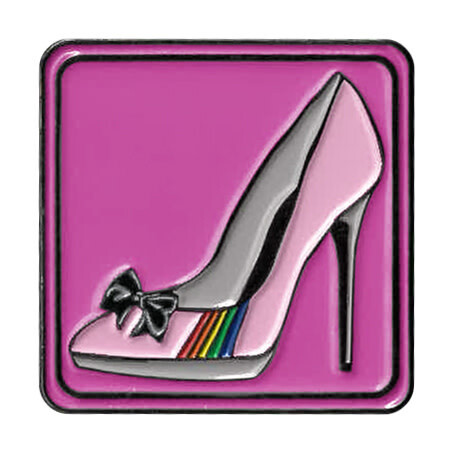 PINK HIGH HEEL ENAMEL PIN