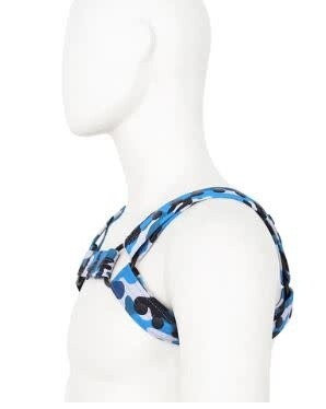 NEOPRENE BULLDOG HARNESS BLUE CAMEO