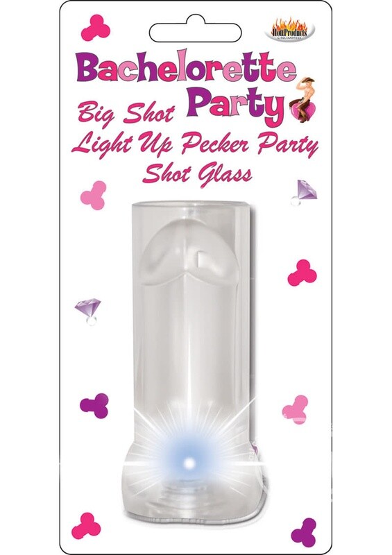 BACHELORETTE PARTY BIG SHOT LIGHT UP PECKER PARTY SHOT GLASS (DISC.)