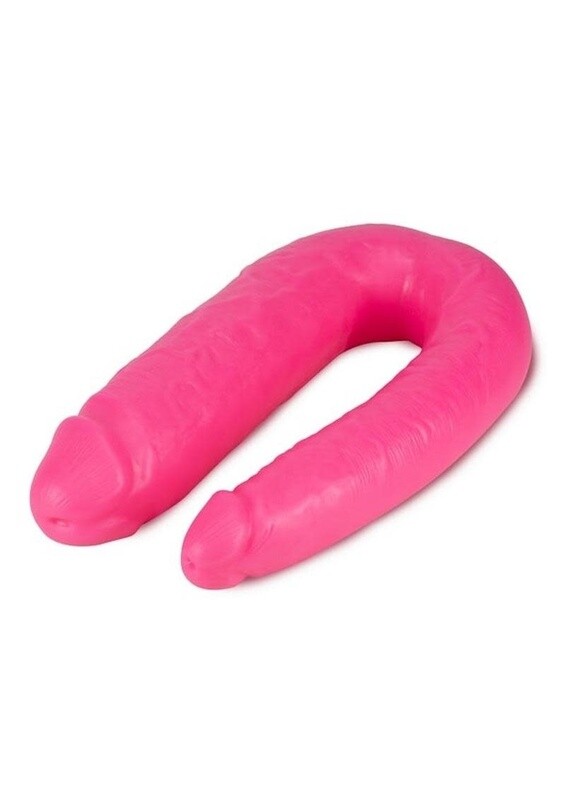 BIG AS FUK DOUBLE HEADED DILDO WITH SUCTION CUP 18" PINK