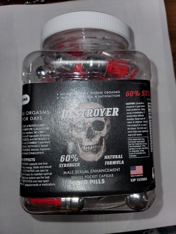 DESTROYER 60,000 MG SINGLE CAPSULE  LONG LASTING (bogo)