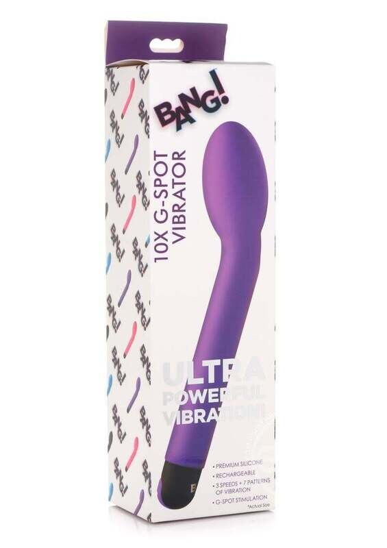 BANG! 10X RECHARGEABLE SILICONE G-SPOT VIBRATOR PURPLE
