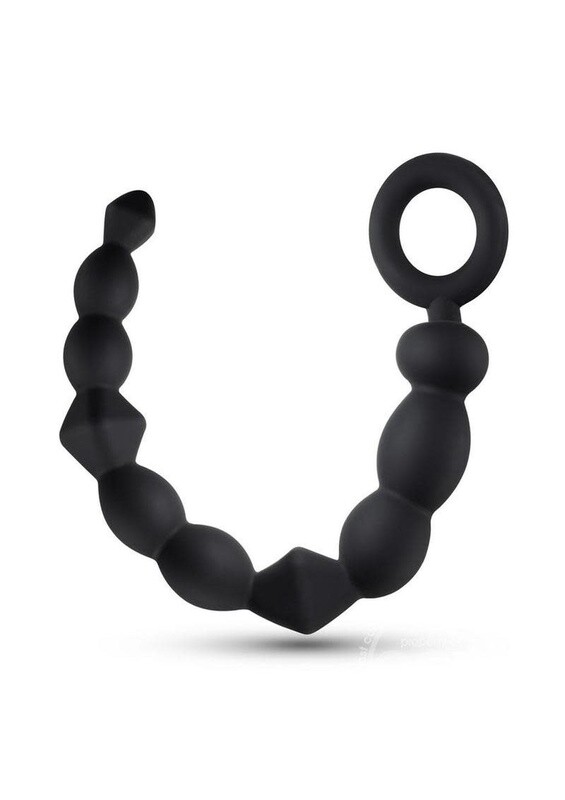 ANAL ADVENTURES PLATINUM SILICONE BEGINNER ANAL BEADS BLACK