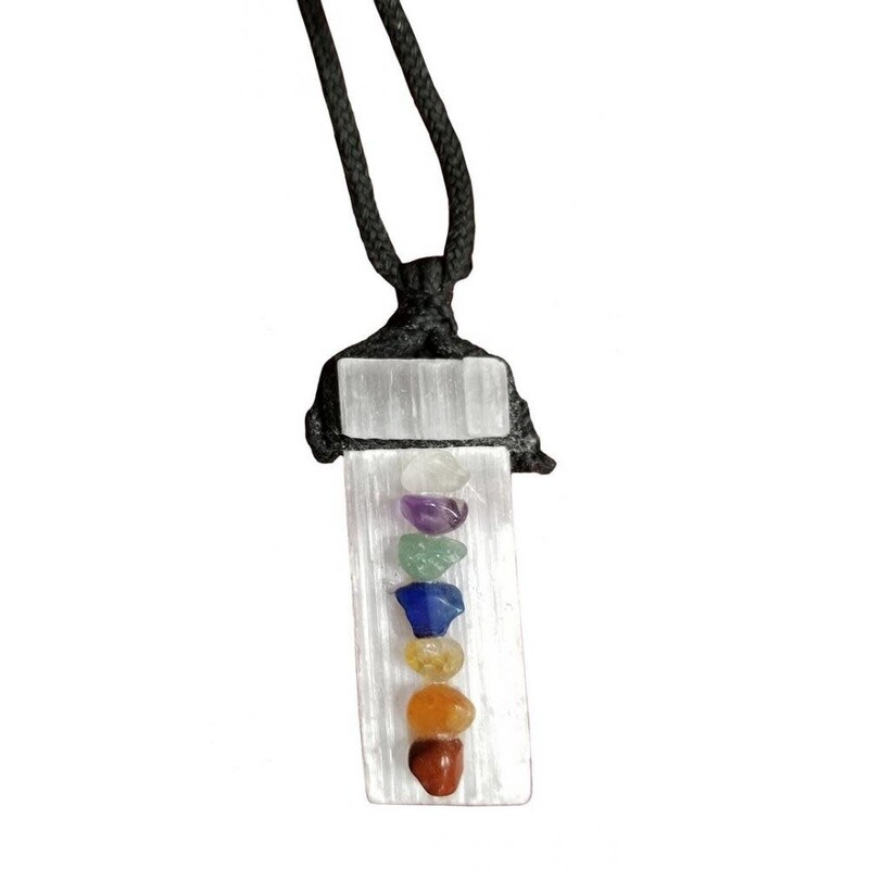 SELENITE CHAKRA PENDENT NECKLACE