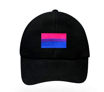 BI FLAG EMBROIDERED  BLACK CAP