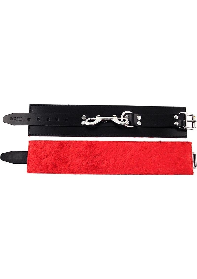 ROUGE FUR ANKLE CUFF BLACK & RED