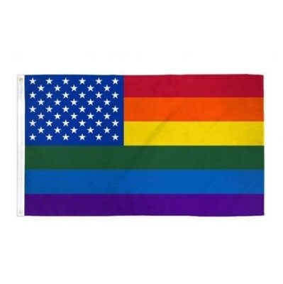 RAINBOW U.S. STARS 3'X5' POLYESTER FLAG