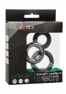LINK UP ULTRA SOFT SUPREME SILICONE COCK RING  SET OF 3 BLACK