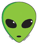 MINI ALIEN HEAD STICKER