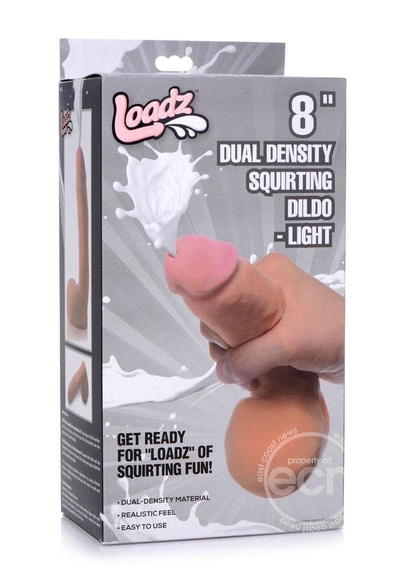 LOADZ DUAL DENSE SQUIRT DILDO 8" LIGHT