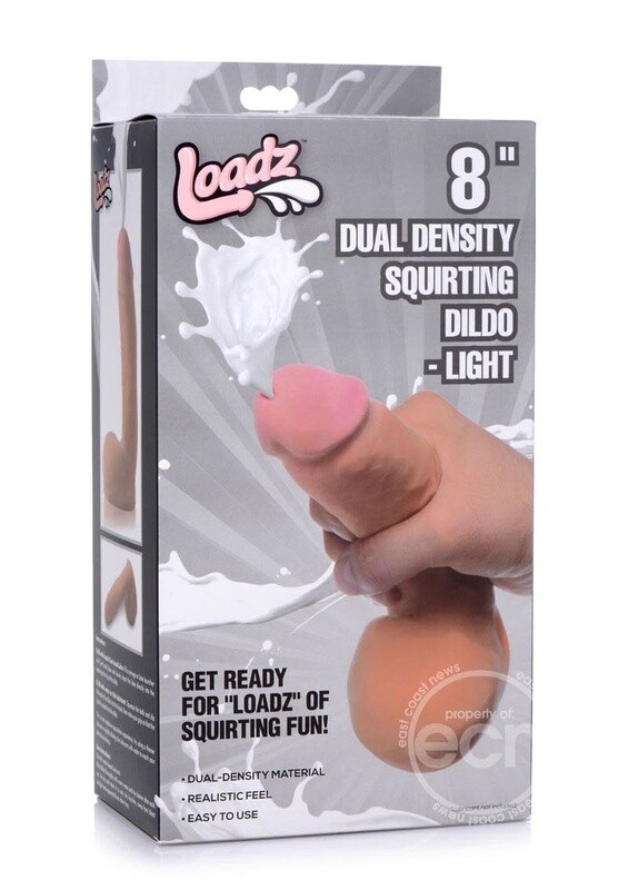 LOADZ DUAL DENSE SQUIRT DILDO 8" LIGHT