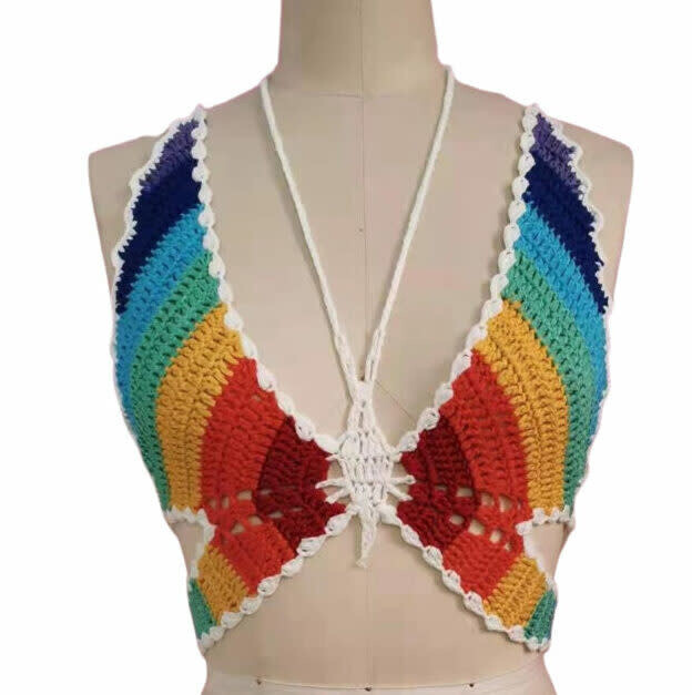 RAINBOW BUTTERFLY CROCHET TOP